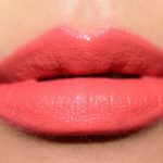 Lips with Coral Lipstick Applied